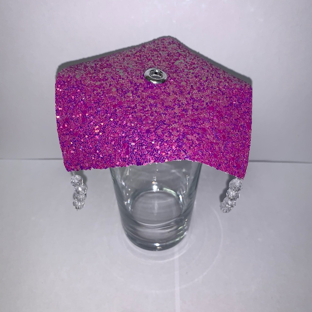 Pink Glitter Protective Drink Cover - Picture 1 of 4